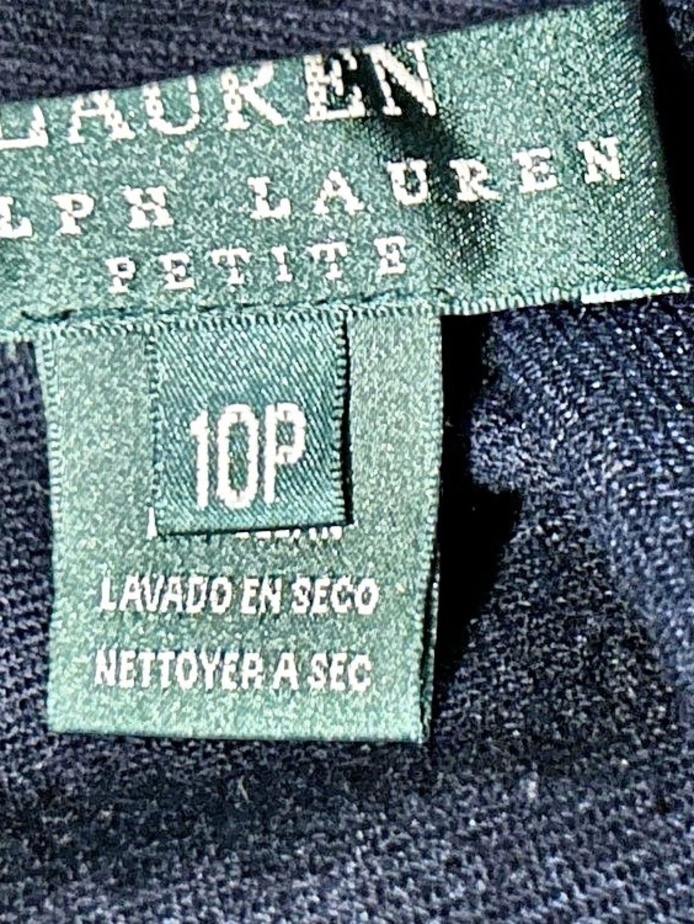 Wool 10P RALPH LAUREN A-Line Skirt in Navy Blue Petite Designer Polo Fall Winter - Picture 12 of 13